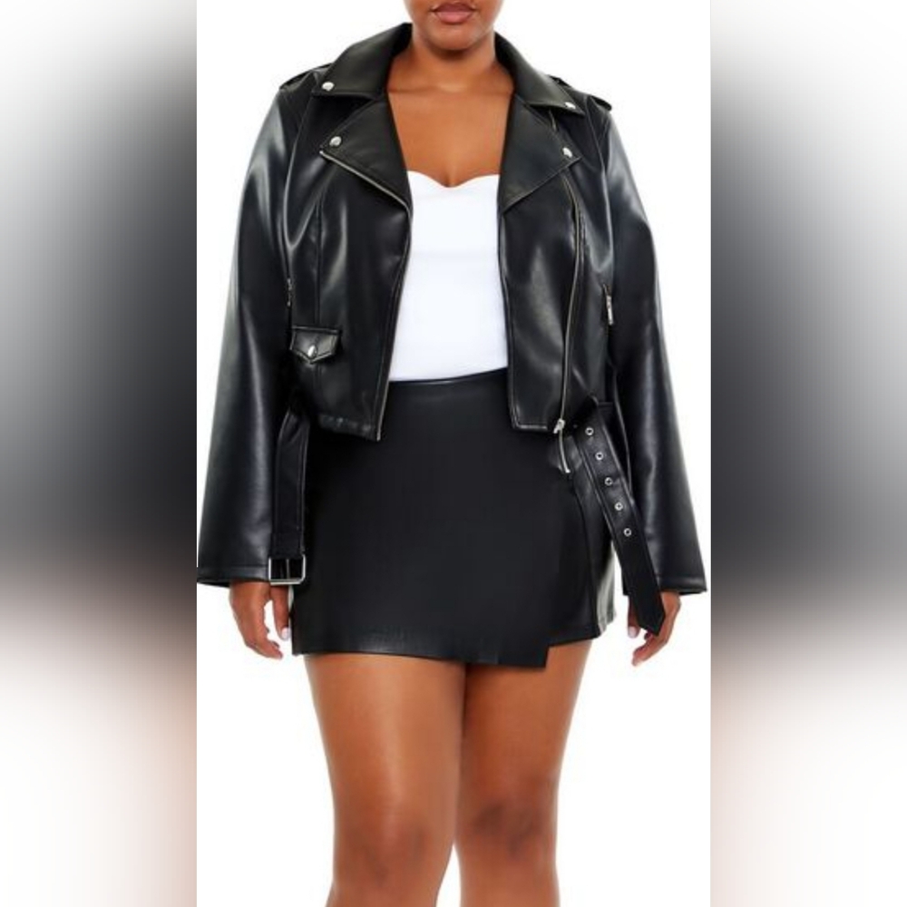 Forever 21 Lightweight Womens Juniors Plus Motorcycle Jacket Sz 2X NWT